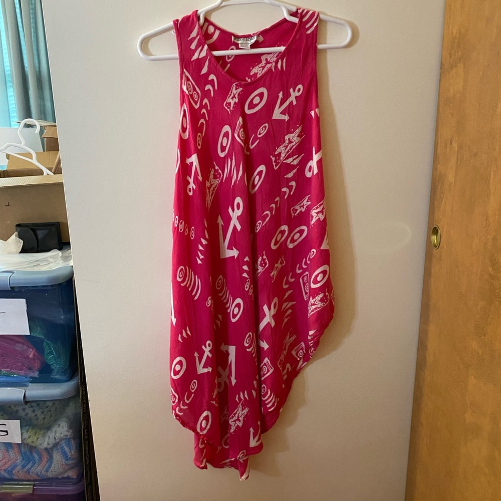 Jessica Taylor cover up dress pink and white beach women’s one size
